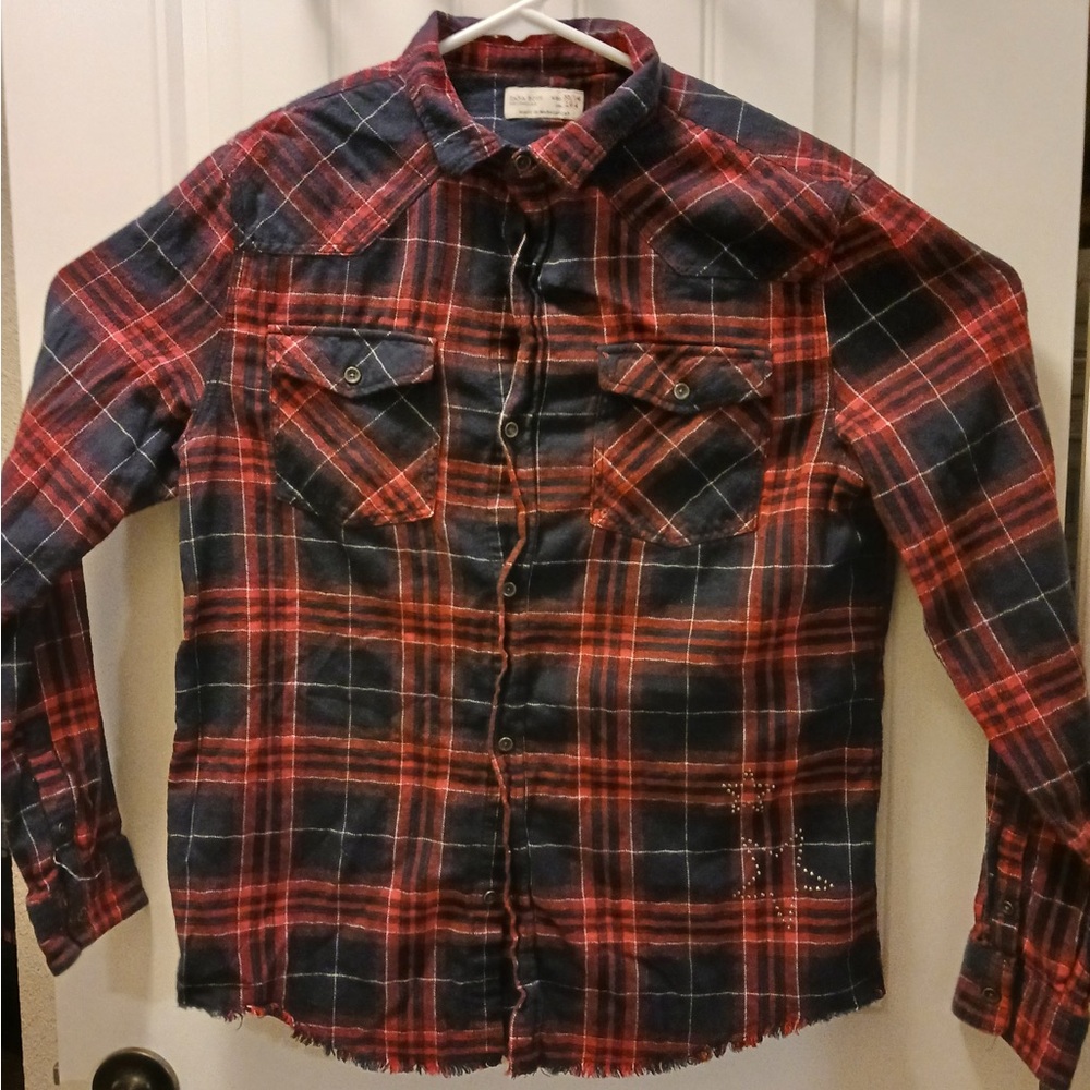 Zara boys plaid shirt